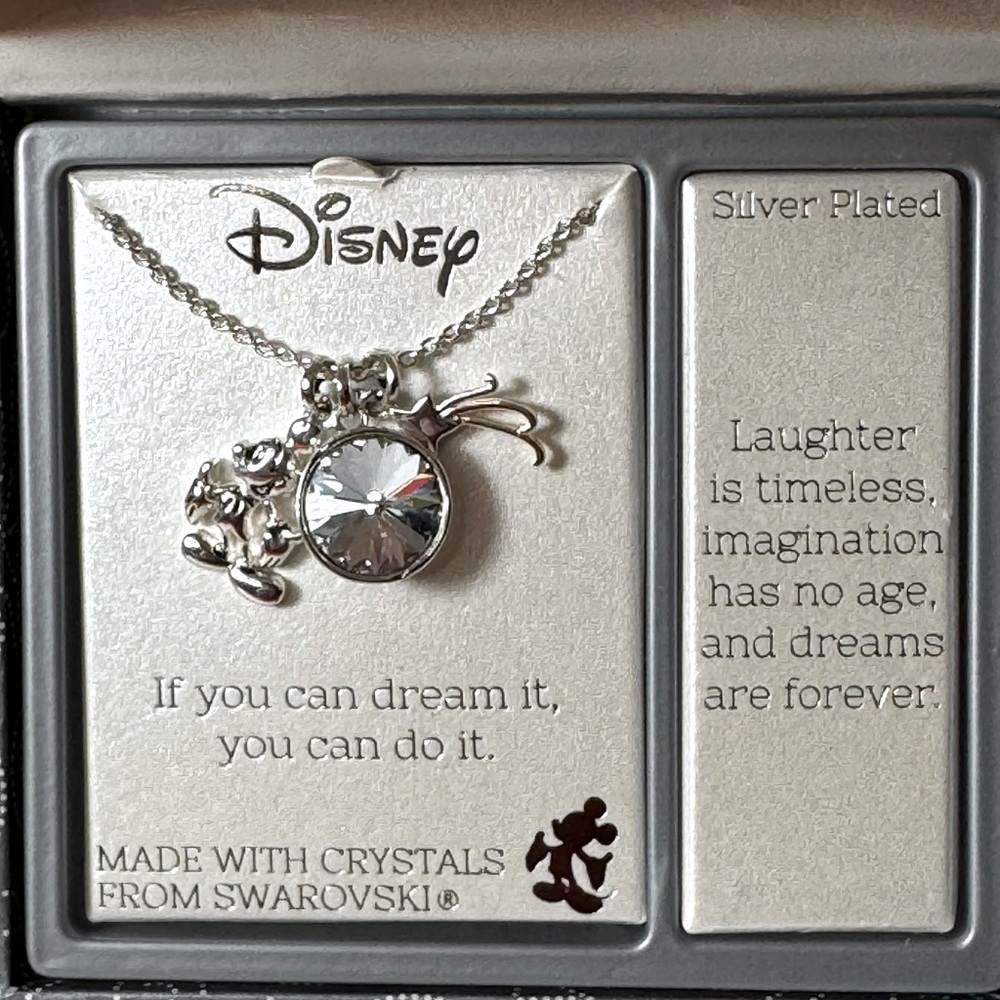 Disney Swarovski Crystal Necklace Mickey, shooting Star round crystal new in box